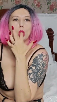 Lady Angela Femdom Goddess Talkin G About Sex with Alfo Cuckold POV Lace Linengerie High Heels Tattoos Garter