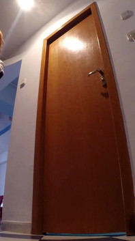 Skinny Redhead Cleaning Her Pipi Accident, She Just Wet Her Short Pants with Her Hot Pee