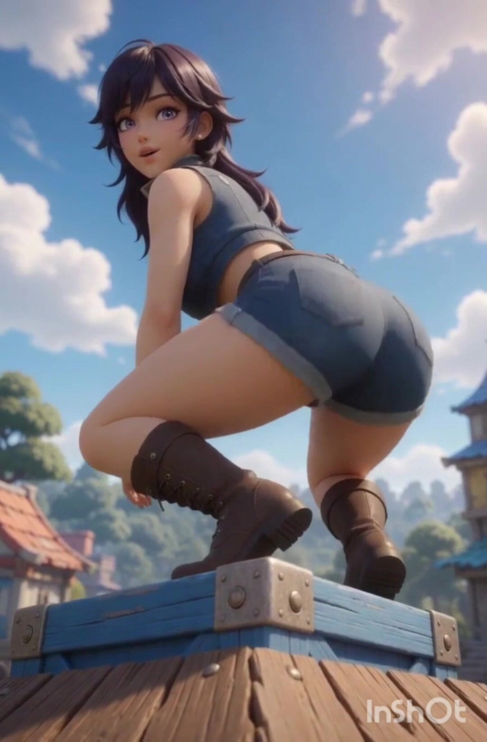 Wertstofsamler: Sexy Black-haired 3D Anime Girl