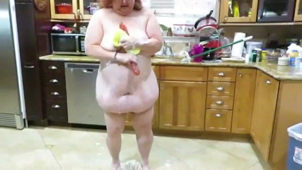 BBW nurse Vicki adventures with friends: BBW nurse vicki wiping up the wet soapy floor then...