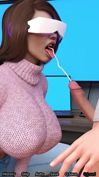 Stepmom blåser mig medan jag bär ett VR-huvud- sexbot #26 spel