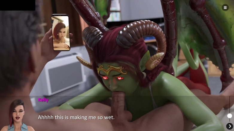 Studio-77: Demoness suge pula în timp ce iubita se leagănă - Ruta spellbook...