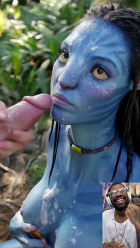 Cum Covered Avatar Waifu Gets Cum Drizzled All on Her Slutty Na’vi Ass Tongue