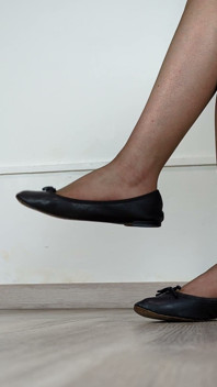 Shoe Collection: Black Leather Bb Flats - Dame Olga (4k) (640)