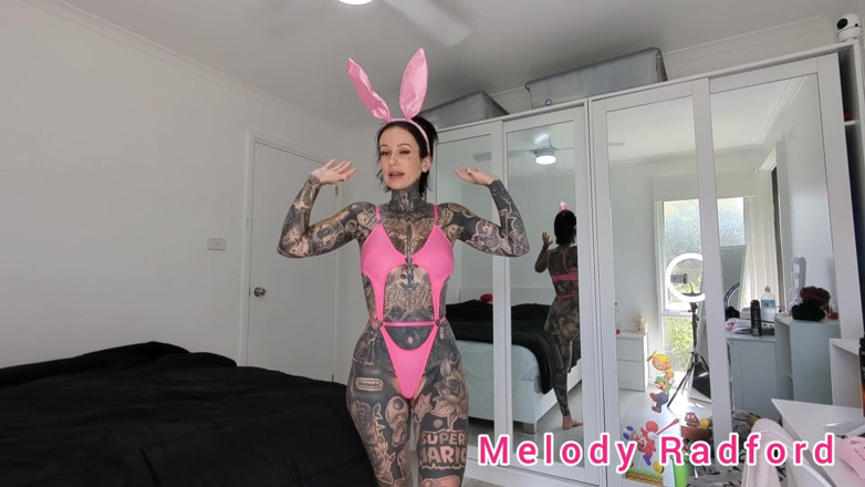 Melody Radford: Pink Leather Micro Bikini and Bunny Ears Try on Haul...