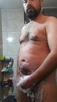 Master Stepdaddy Cums in the Shower