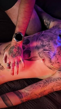 Camilo Brown Giving an Intense Oil Handjob to Hot Tattooed Twink Inked Mike