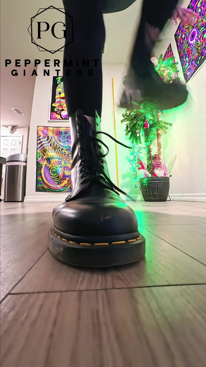 Peppermint Giantess: 6'7 Giantess in Doc Martens Stomping Hard Vicious Slow-mo Stomps