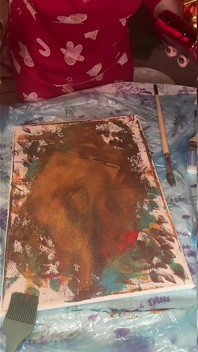 In grote bril Asmr Acryl kunst Bloei in de nevel deel 2