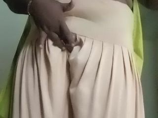 Nilima 22: Indian aunty dress in the bedroom