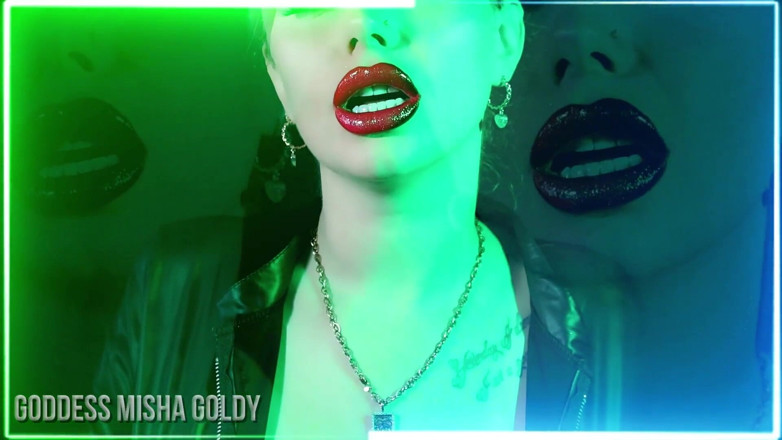 Goddess Misha Goldy: 私のゴージャスな唇崇拝トランスに身を任せてください!