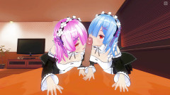 H3DC: HENTAI 3D POV. Ram und rem lutschen deinen schwanz