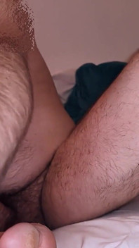 Hairy Bear Riding the Edge, Milking, Playing with Precum and Explodes