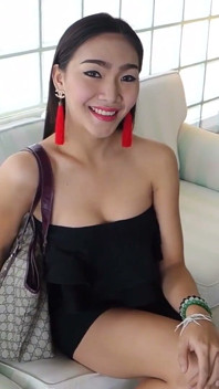 Ladyboystar - a Lovely Ladyboy in a Black Dress Poses for My Lens