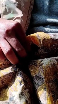 78 Satin Handjob - Dick Head Rub and Cum on Satin Silky Yellow Suit of Stepsister