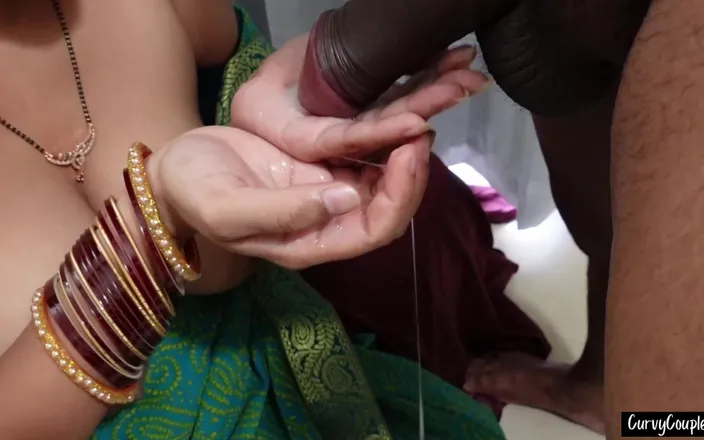 CurvyCumCouple69: Hot Indian Housewife Saree and Desi Blowjob