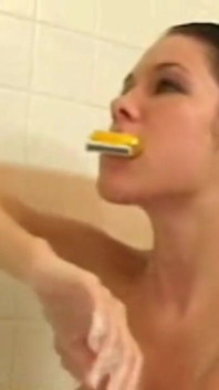 Sexy Teen Allie Shaving in the Shower