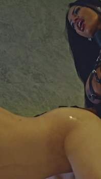 Asian MILF Mistress Fucked Her Slave Boy by Huge Strapon