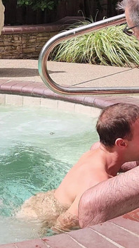 Hot Sex in Hot Tub, Horny Boy and Hung Stepdaddy Jay Taylor Outdoor