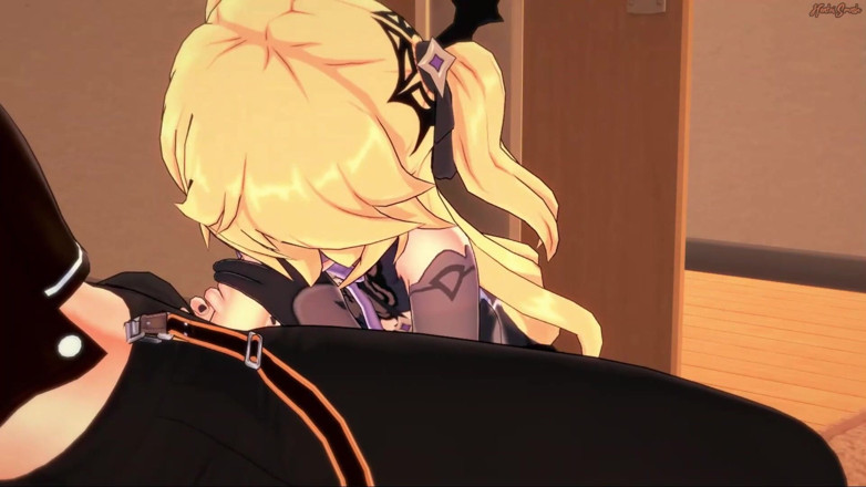 Hentai Smash: Fischl loves sucking dick, does 69 until she gets cum on...