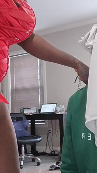 Ebony Goddess Getting Her Panties Clean by Submissive Slave