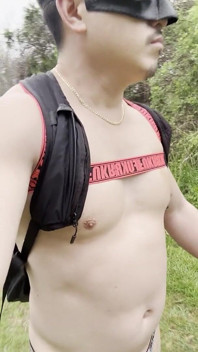 Jockstrap Park Tease: Muscular Asian Hunk Flexes, Fucks the Grass & Explodes in Cum