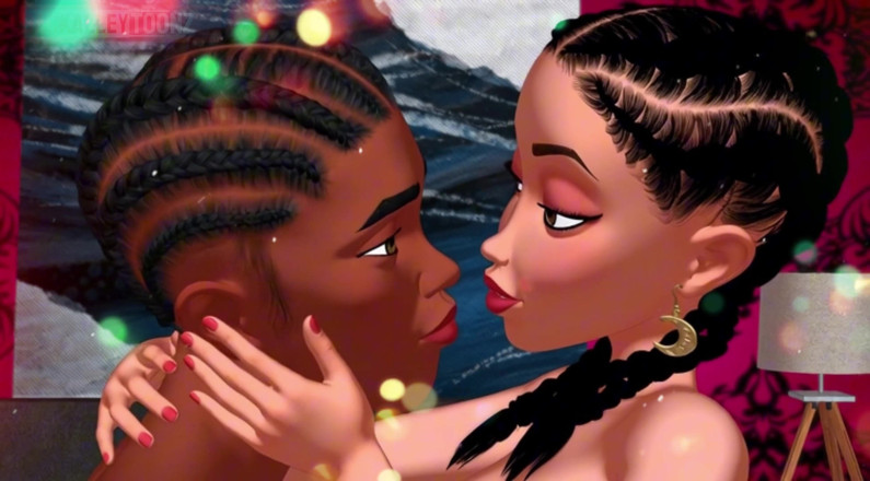 Back Alley Toonz: Grande culo nero di ebano D24 trio