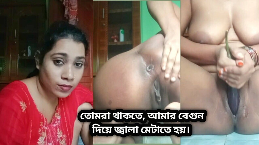 Indian Beautiful Girl Masturbates Alone in the House with Brinjal (Bedroom show)