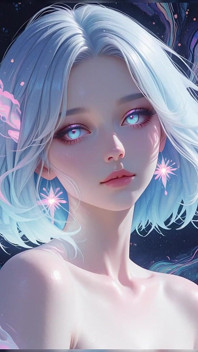 Aesthetic Ai Art: Ethereal Nude Portraits in Neon Dreams