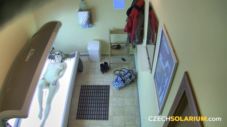 Czech Solarium: Czech Solarium 2: Blonde Strips Down and Shows off Her Tight...