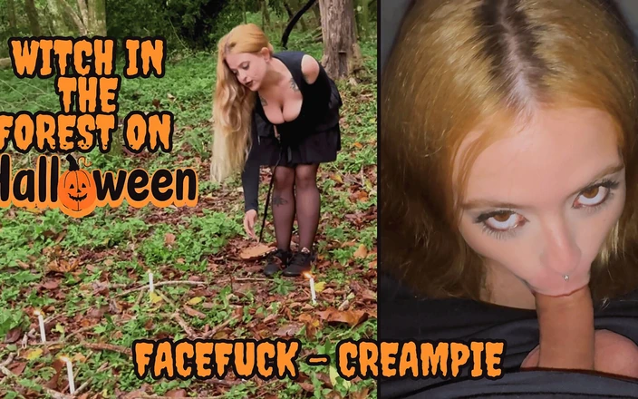 Surya and Dom Couple: Hot Blonde Witch in the Forest on Halloween - Deepthroat Creampie...