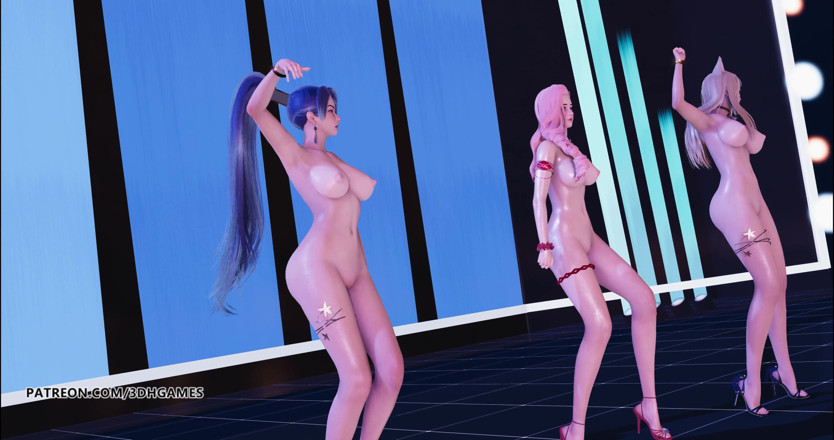 3D-Hentai Games: Kara - Step Ahri, Kaisa, Seraphine, sexy naked dance league of...