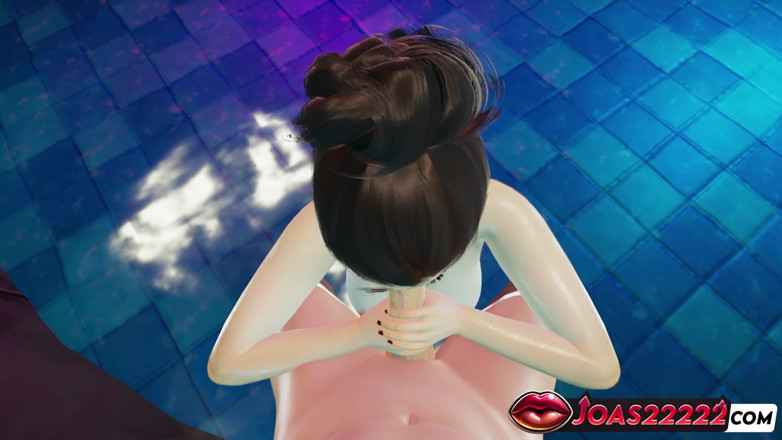 Joas22222: Сексуальний коджуро басейн 3d хентай - неохайний водний мінет, лизання вуздечки, камшот у глоріхолі