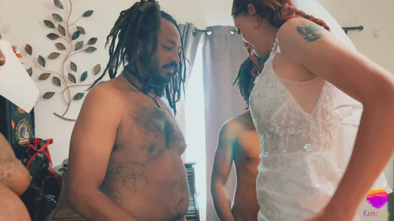 Kapri Sun: TS Braut wird von 3 bbc gangbang gemacht