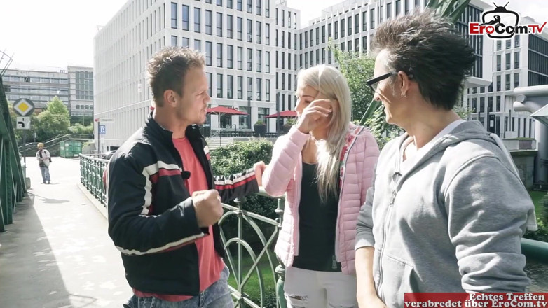EroCom: Blonde picked up on the street for a double penetration...