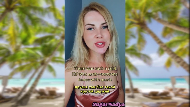 SugarNadya: Ruská milf blondýnka říká, jak dovolená v republice Dominica