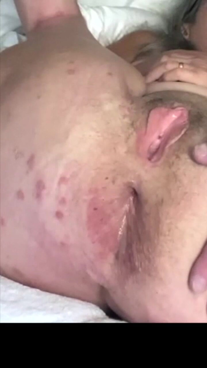 Squirting Senior: Closeup Anal Creampie and Pussy Spread Mature Mom