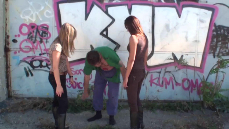 Femdom Austria: Kicking the Poor Tramp