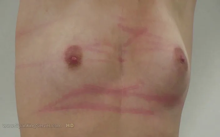 Spanking Server: Blindfolded Chelsy breast whip