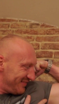 Three Naked Boys Lose to a Bald Guy in the Armwrestling