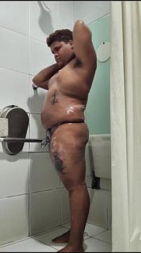 Black Bear Taking a Bath and Cumming in a Hospital Bathroom