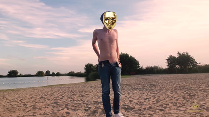 GoldenElixxxir: Twink on Forbidden Non Nudist Beach Secretly Naked 4K! Teenager Exhibitionism...