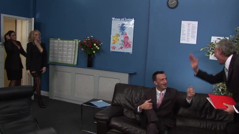 Get in my Office: Elegant office darlings are eager to get nailed by two...