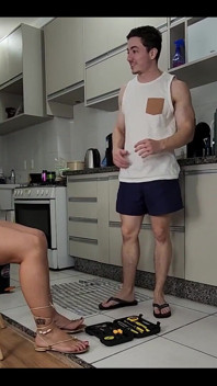 Goddess Kiffa and Mr Pine - Naughty Hotwife Seduces Plumber with Her Sexy Feet and Rubs His Cock with Her Feet
