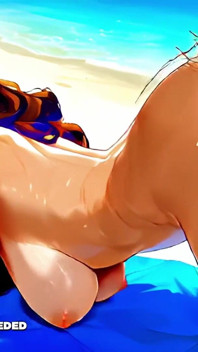 Le pedí al salvavidas protector solar. Me folló en la arena. - Hentai sin censura