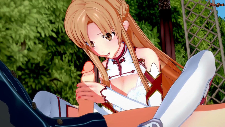 Hentai Smash: Asuna saje Kiritovo péro před děláním 69 - Art Online Hentai.