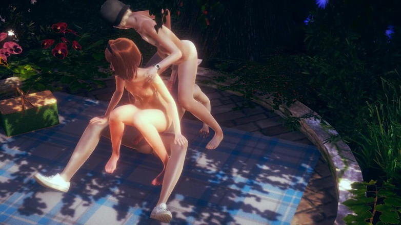 Yaoitube: Yaoi Femboy - Natthan und 2 freunde dreier in einem park