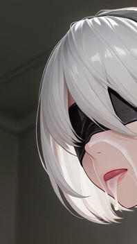 2b Nier: Automata Hentai Cosplay. Dominująca dziewczyna zmusza go do sprzątania