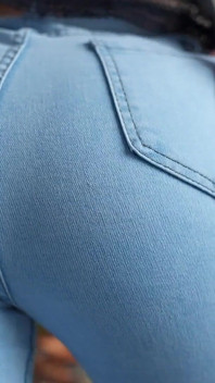 Jeans ansikte sitter pov! Perfekta röv jeans Försök på drag