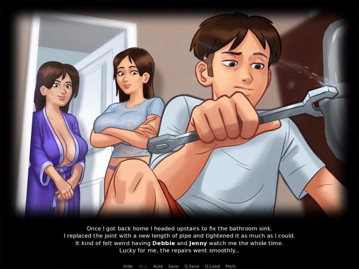 Dirty GamesXxX: Summertime Saga: Tits out, fixing the pipe Ep.22